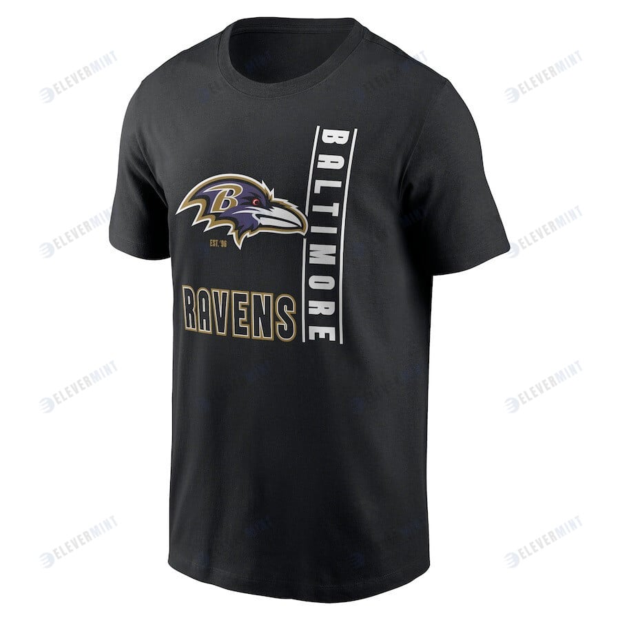 Baltimore Ravens Lockup Essential T-Shirt - Black