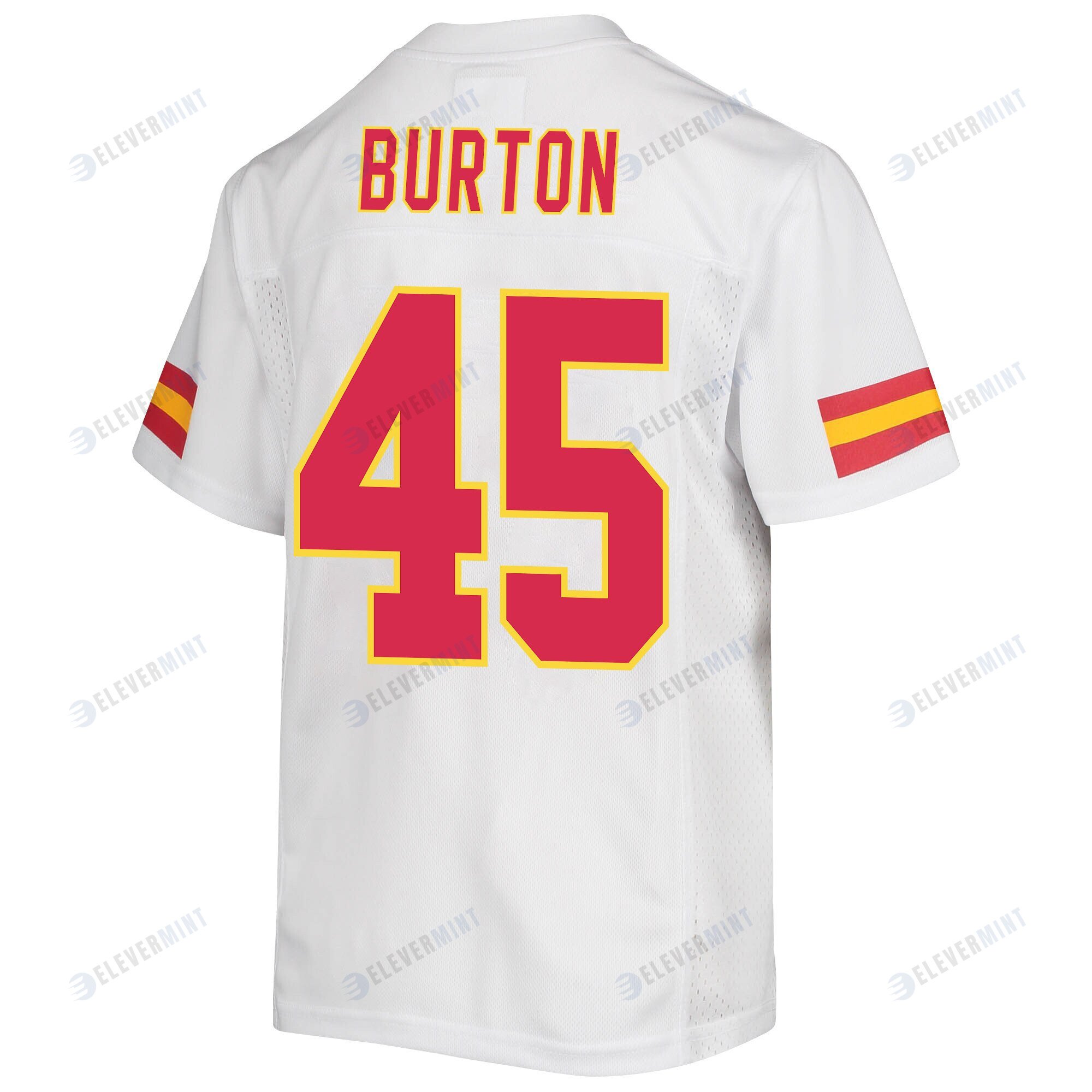 Michael Burton 45 Kansas City Chiefs Super Bowl LVII Champions Youth Game Jersey - White