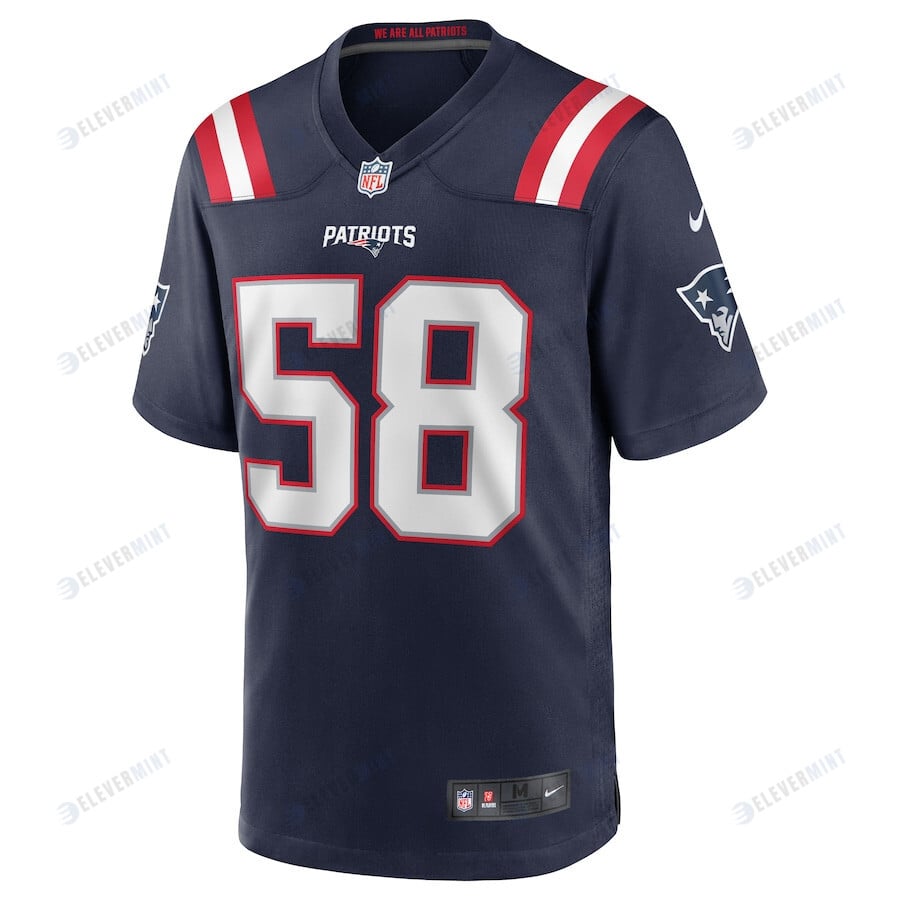 Anfernee Jennings 58 New England Patriots Men Team Game Jersey - Navy