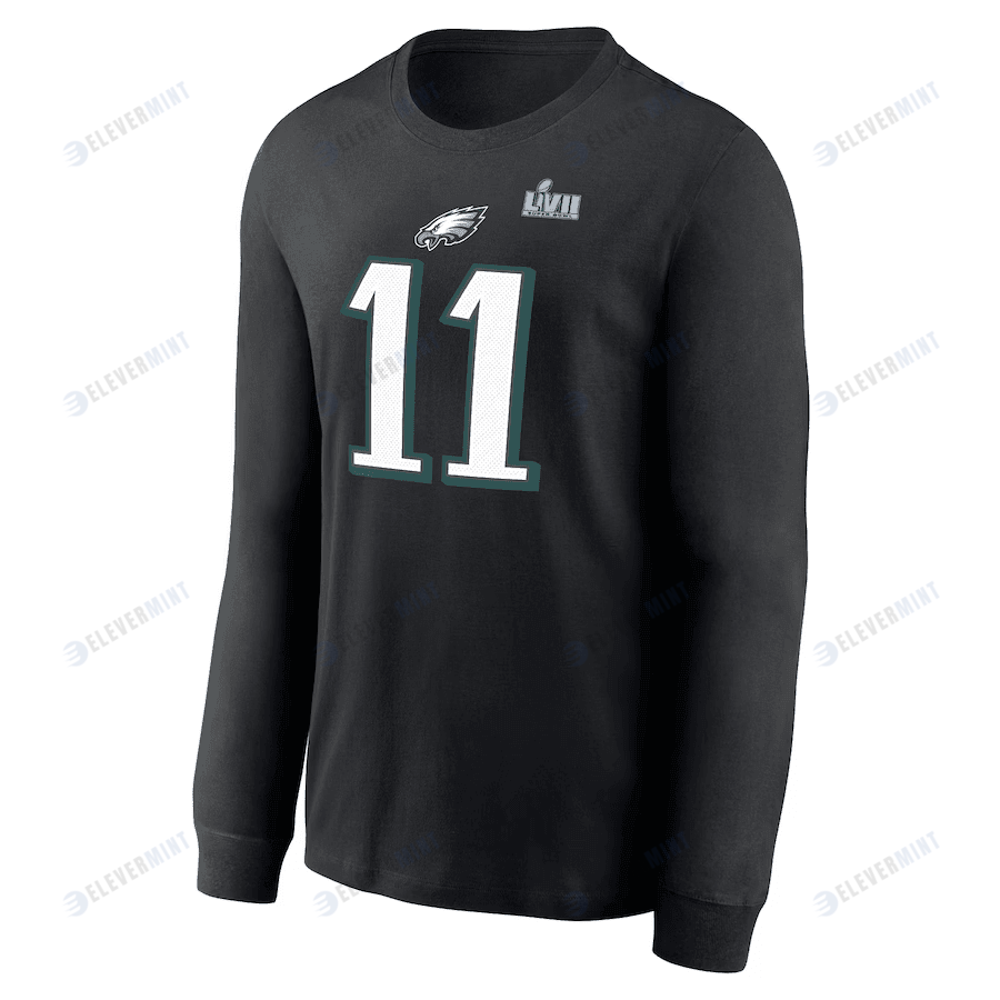A.J. Brown Philadelphia Eagles Super Bowl LVII Long Sleeve T-Shirt - Black