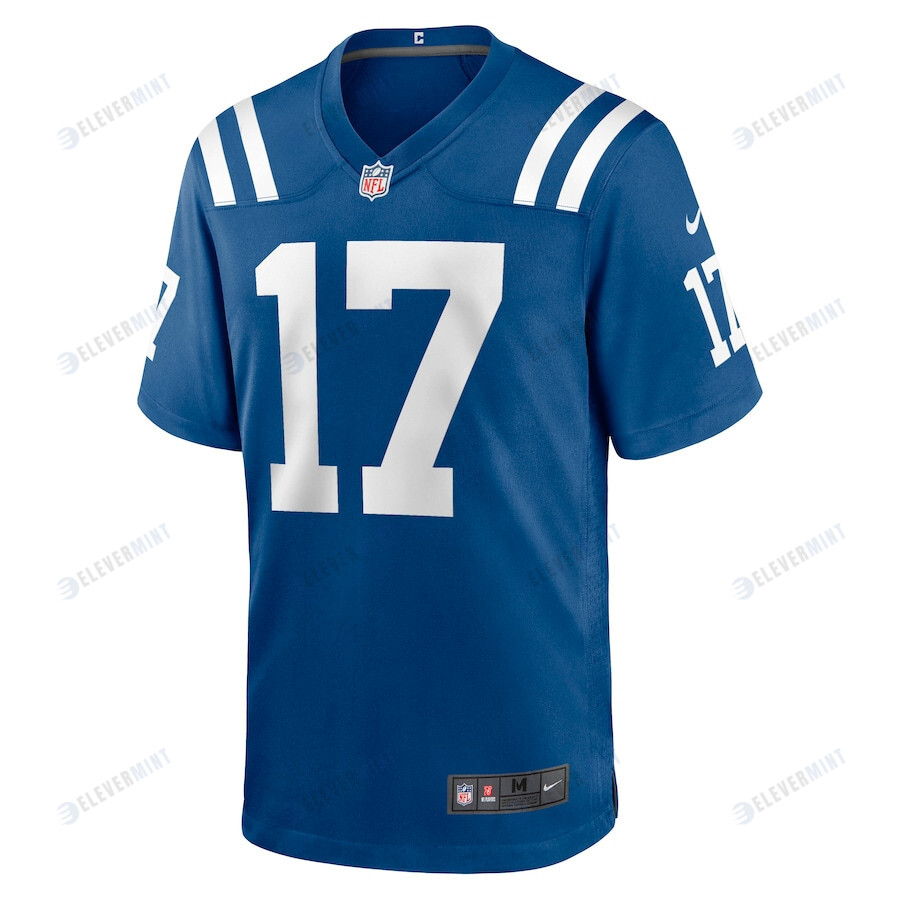 Mike Strachan 17 Indianapolis Colts Men Team Game Jersey - Royal