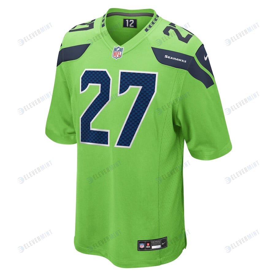 Tariq Woolen 27 Seattle Seahawks Men Game Jersey - Neon Green