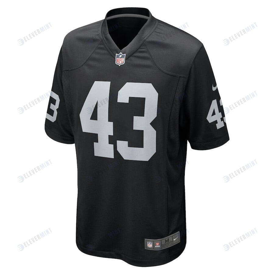 Kanai Mauga 43 Las Vegas Raiders Men Team Game Jersey - Black