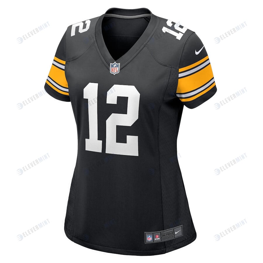 Terry Bradshaw 12 Pittsburgh Steelers Women Retired Jersey - Black