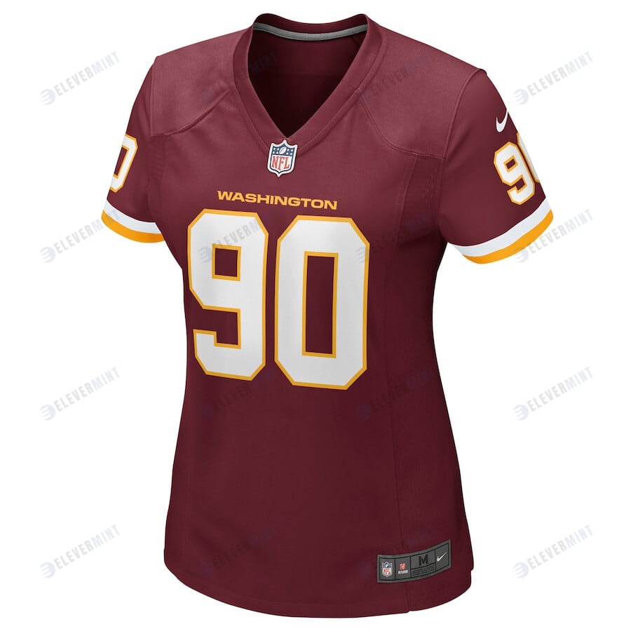 Montez Sweat 90 Washington Commanders Football Team Women Game Jersey - Burgundy