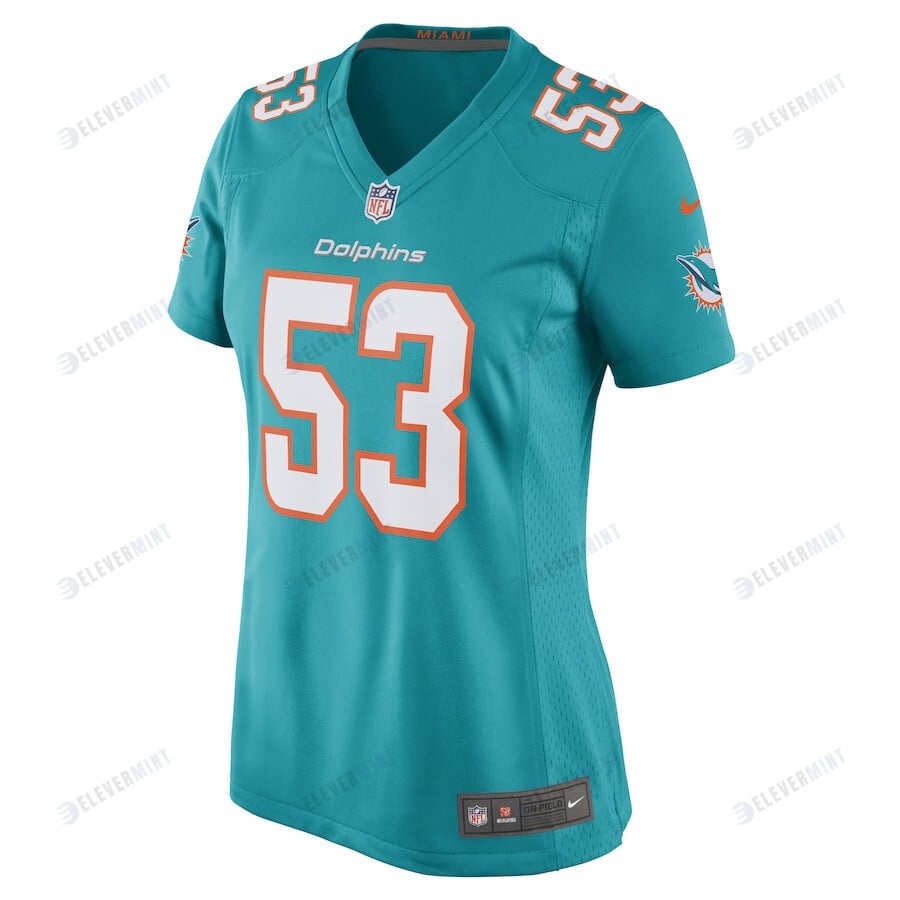 Cameron Goode 53 Miami Dolphins Women Game Jersey - Aqua