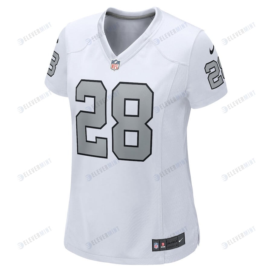 Josh Jacobs 28 Las Vegas Raiders Women Alternate Game Jersey - White