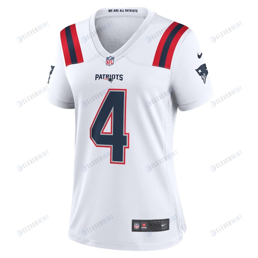 Bailey Zappe 4 New England Patriots Women's Game Player Jersey - White