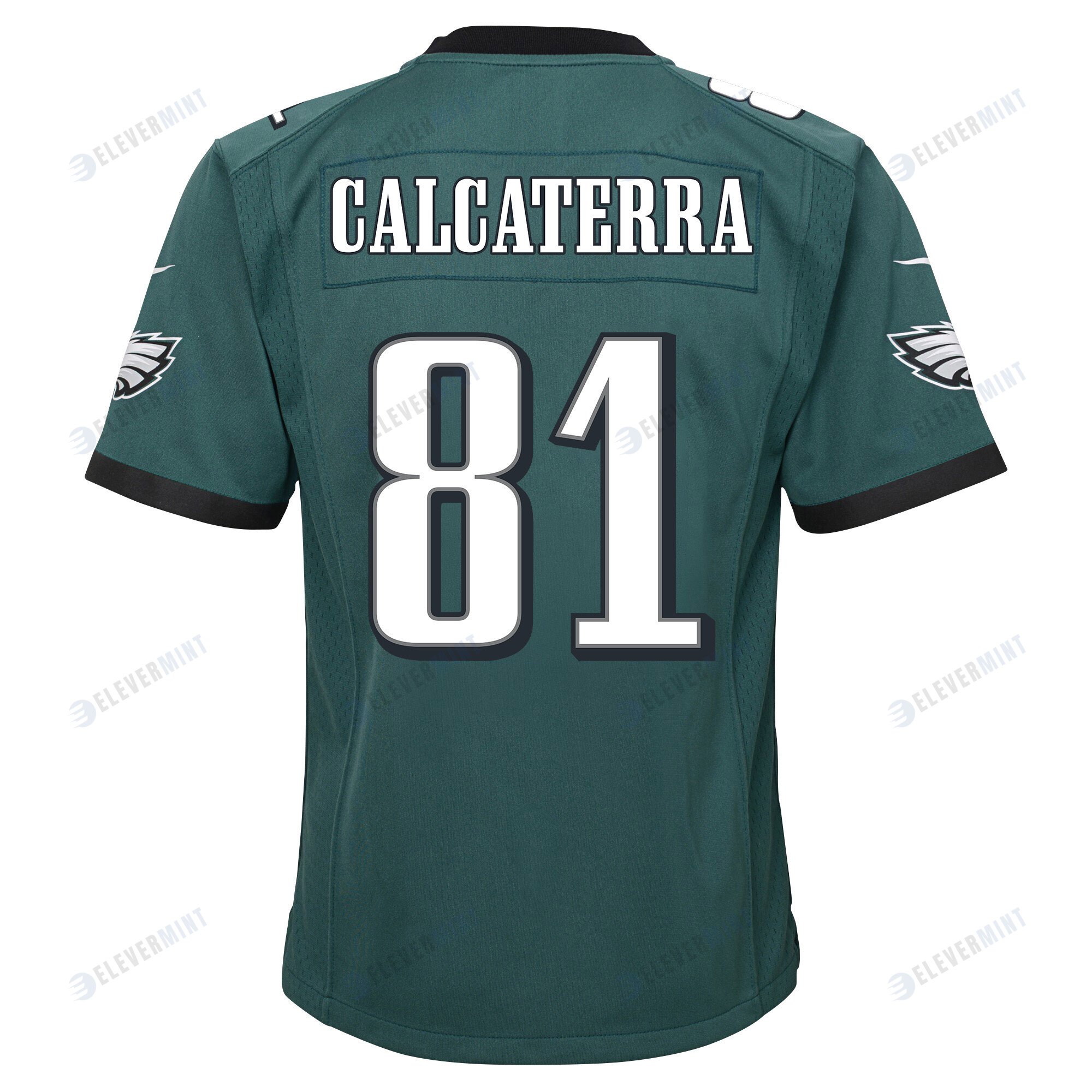 Grant Calcaterra 81 Philadelphia Eagles Super Bowl LVII Champions 2 Stars 2 Stars Youth Game Jersey - Black