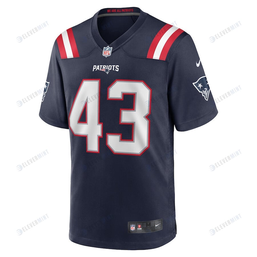 Calvin Munson 43 New England Patriots Game Men Jersey - Navy