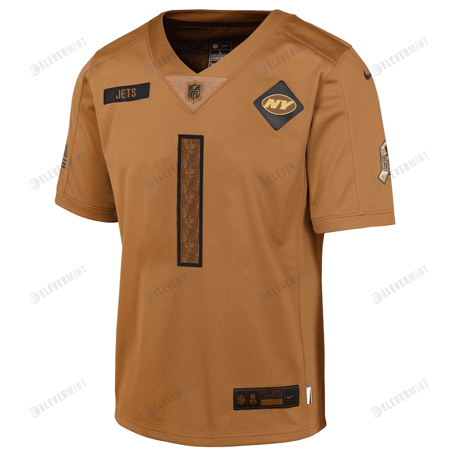Ahmad Sauce Gardner 1 New York Jets 2023 Salute To Service Limited YOUTH Jersey - Brown