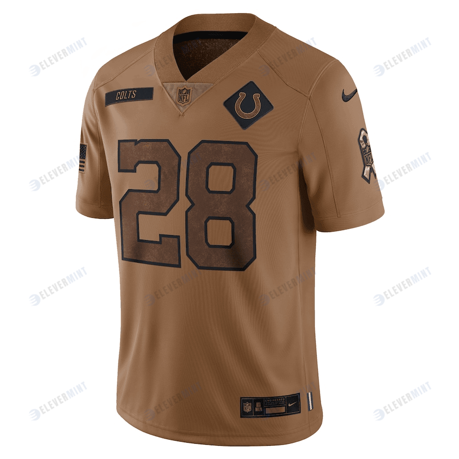 Jonathan Taylor 28 Indianapolis Colts 2023 Salute To Service Limited Jersey - Brown