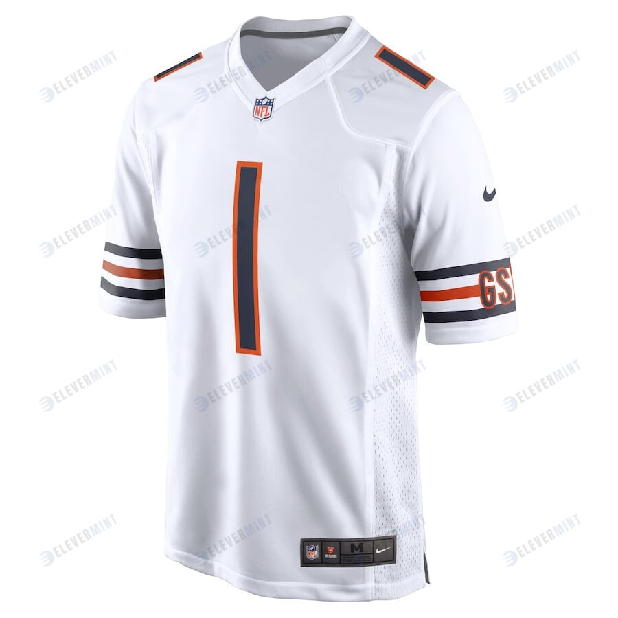 Justin Fields 1 Chicago Bears YOUTH Game Jersey - White