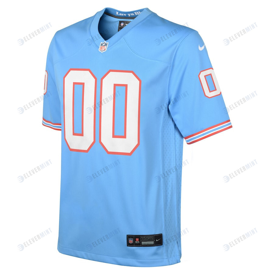 Tennessee Titans Custom YOUTH Oilers Throwback Game Jersey - Light Blue
