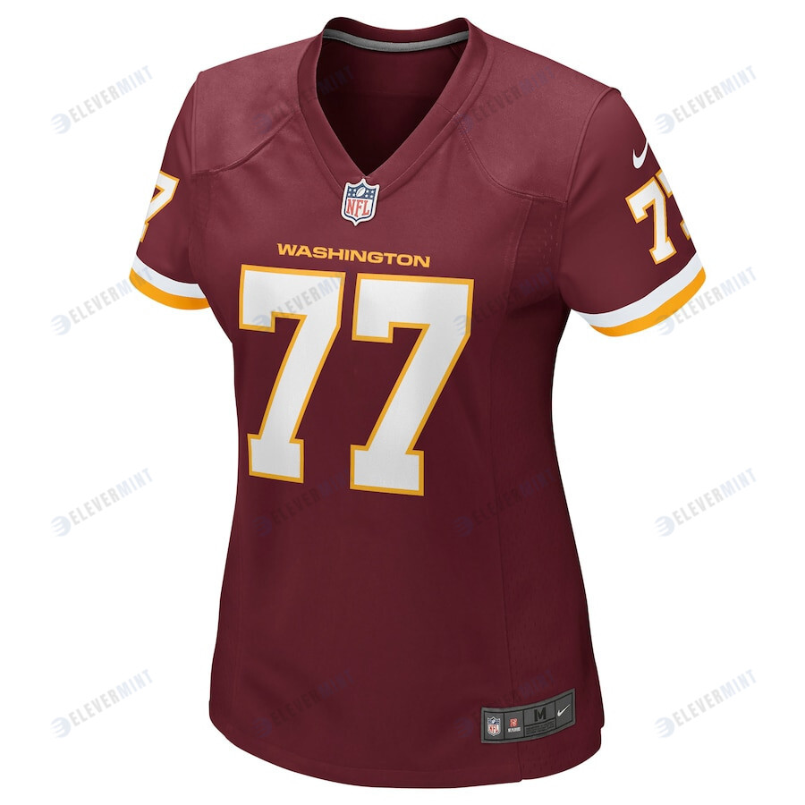 Saahdiq Charles 77 Washington Commanders Football Team Women Game Jersey - Burgundy