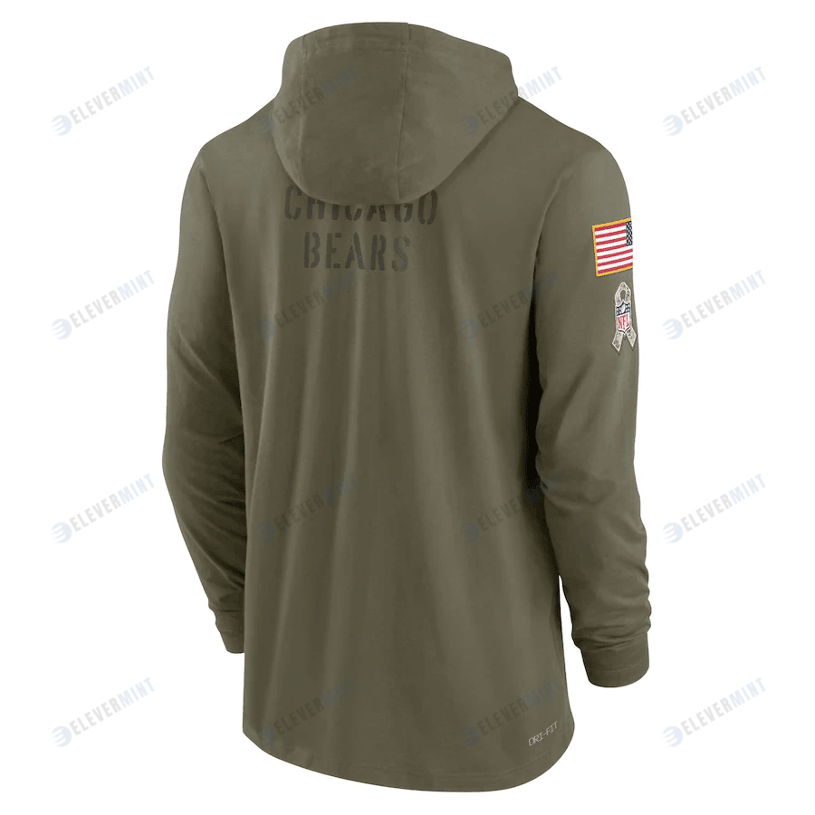 Men Chicago Bears 2022 Salute to Service Tonal Pullover Hoodie - Olive