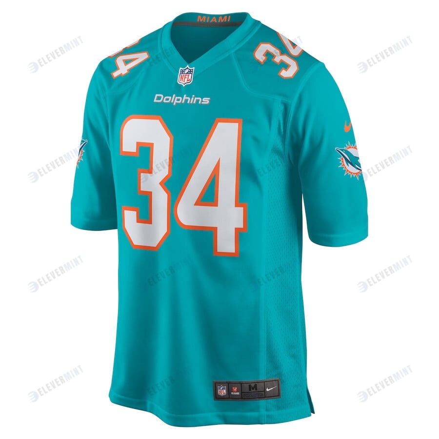 Parry Nickerson 34 Miami Dolphins Men Team Game Jersey - Aqua