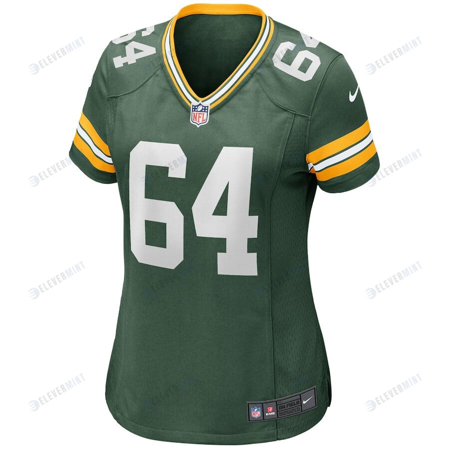Jerry Kramer 64 Green Bay Packers Women Game Retired Jersey - Green