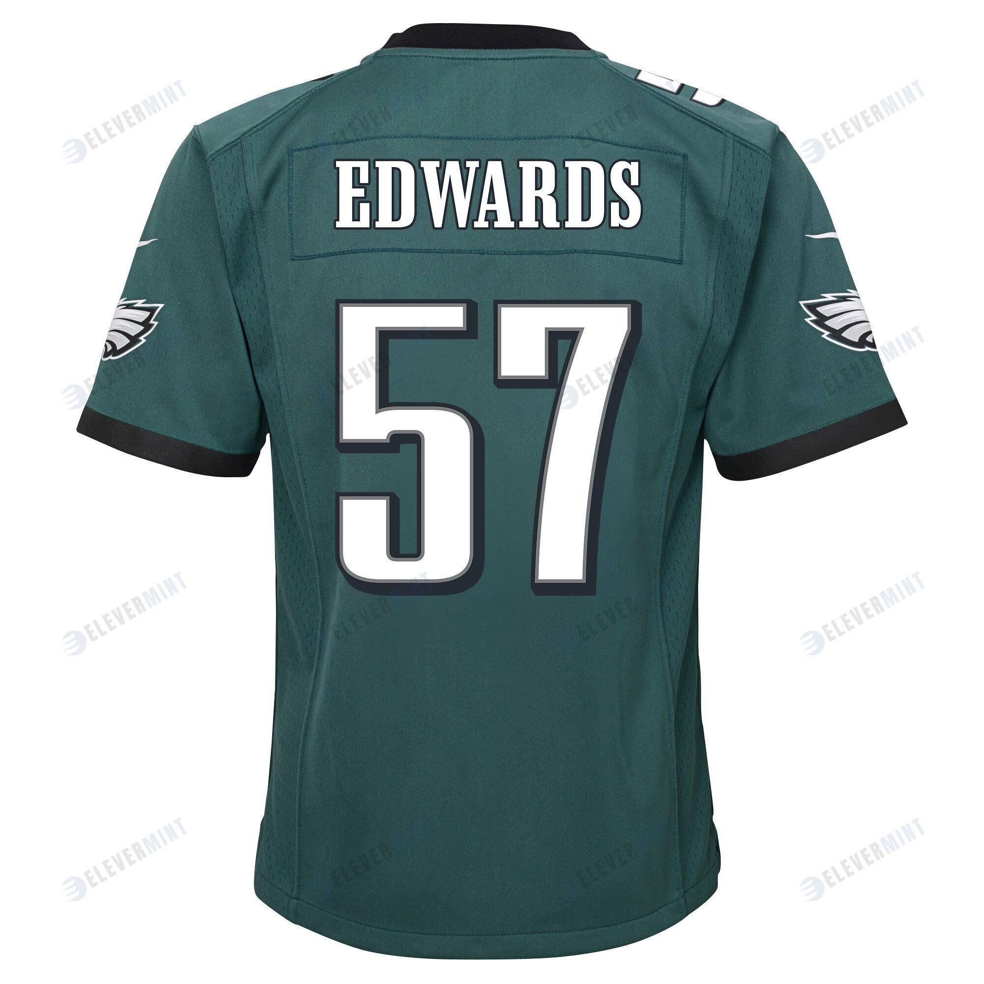 T.J. Edwards 57 Philadelphia Eagles Super Bowl LVII Champions 2 Stars 2 Stars Youth Game Jersey - Black