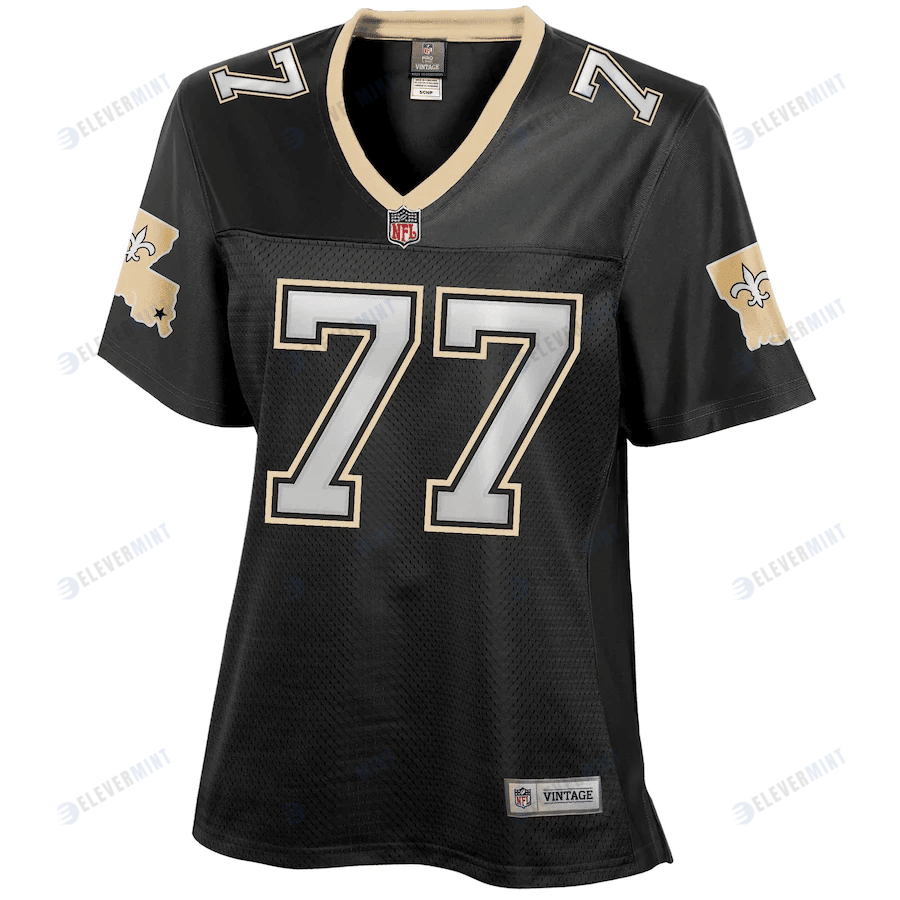 Willie Roaf 77 New Orleans Saints Women's Retired Player Jersey - Black