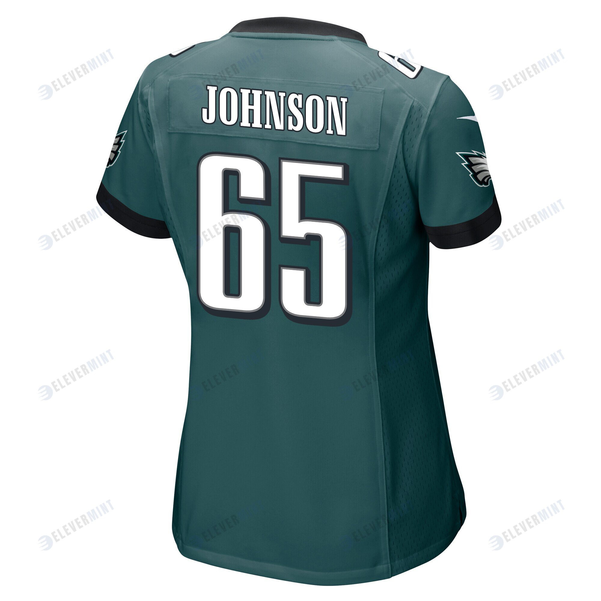 Lane Johnson 65 Philadelphia Eagles Super Bowl LVII Champions 2 Stars Women Game Jersey - Midnight Green