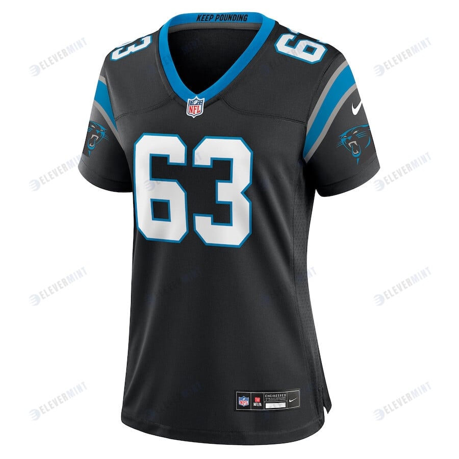 Austin Corbett 63 Carolina Panthers Women's Team Game Jersey - Black