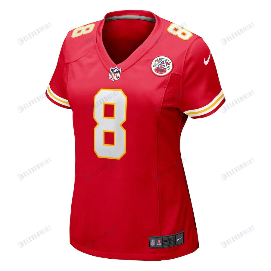 Carlos Dunlap 8 Kansas City Chiefs Women's Home Game Player Jersey - Red