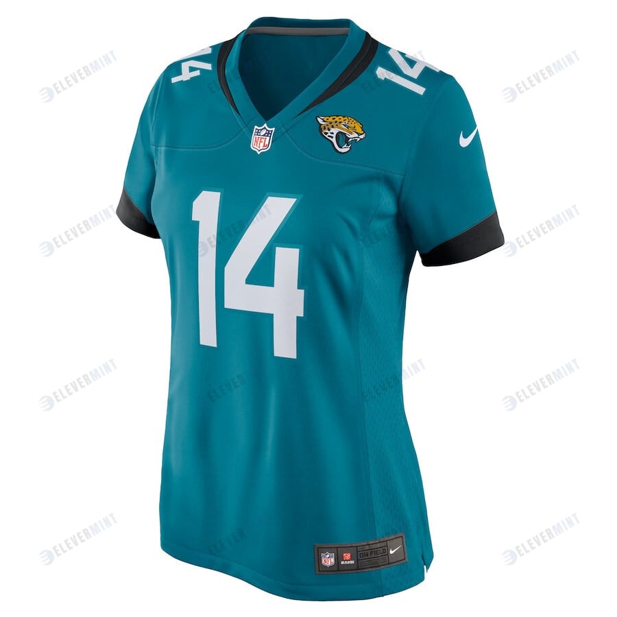 Elijah Cooks 14 Jacksonville Jaguars Women Team Game Jersey - Teal