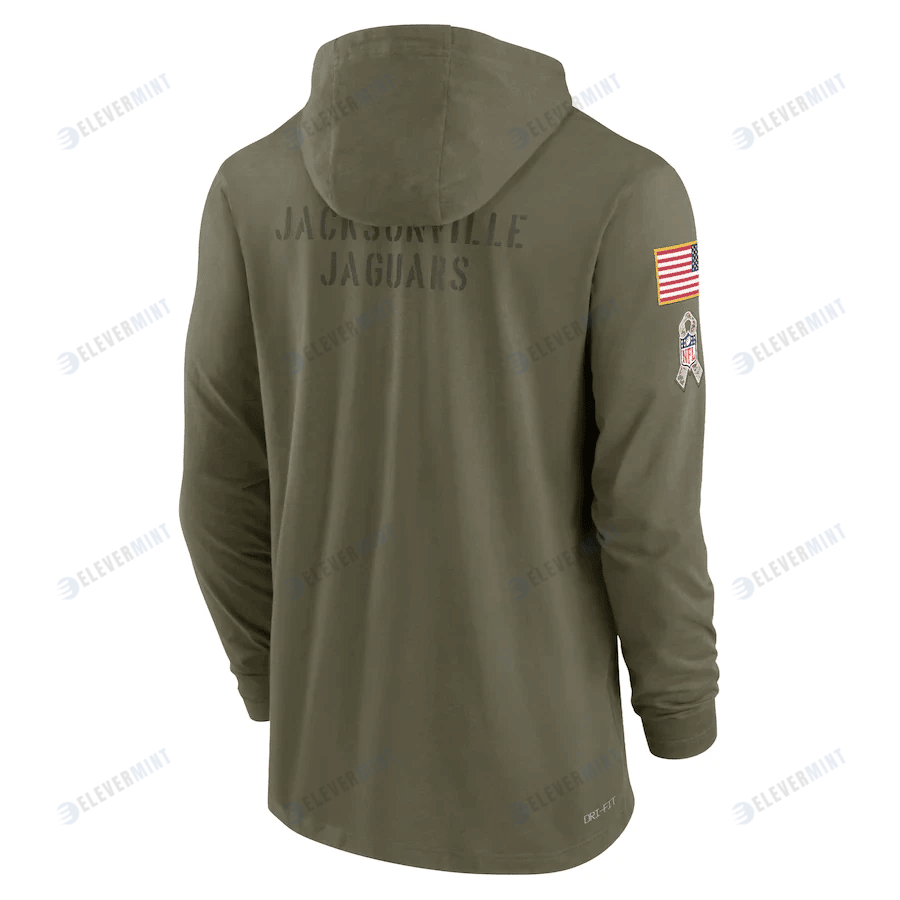 Men Jacksonville Jaguars 2022 Salute to Service Tonal Pullover Hoodie - Olive