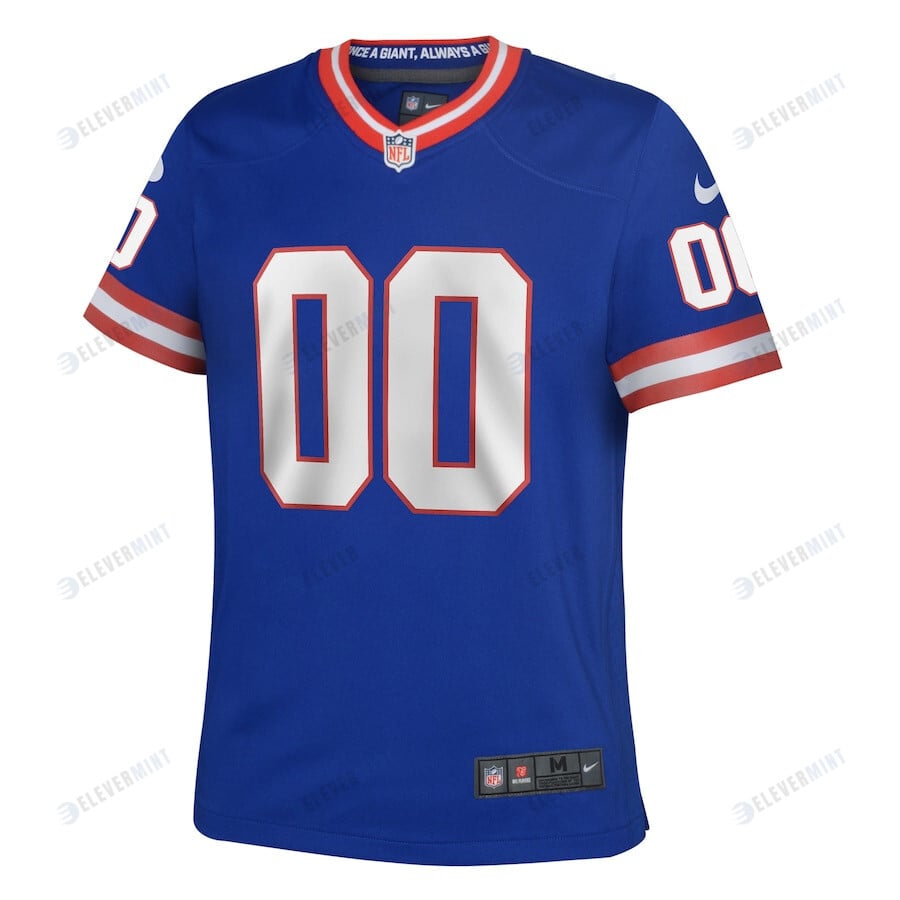 New York Giants Youth Classic Custom 00 Game Jersey - Royal
