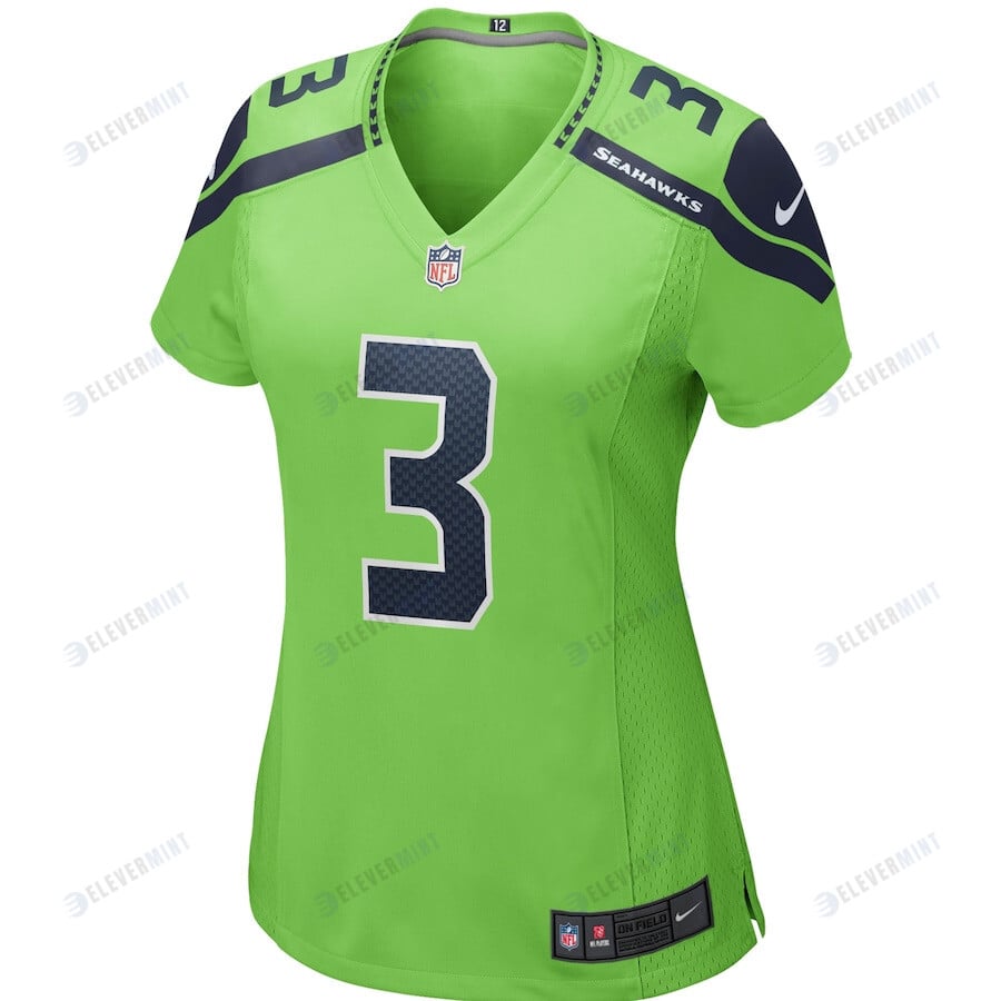 Russell Wilson 3 Seattle Seahawks Women Alternate Game Jersey - Neon Green