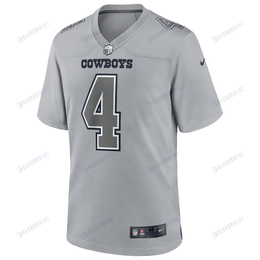Dak Prescott 4 Dallas Cowboys Men Atmosphere Fashion Game Jersey - Gray