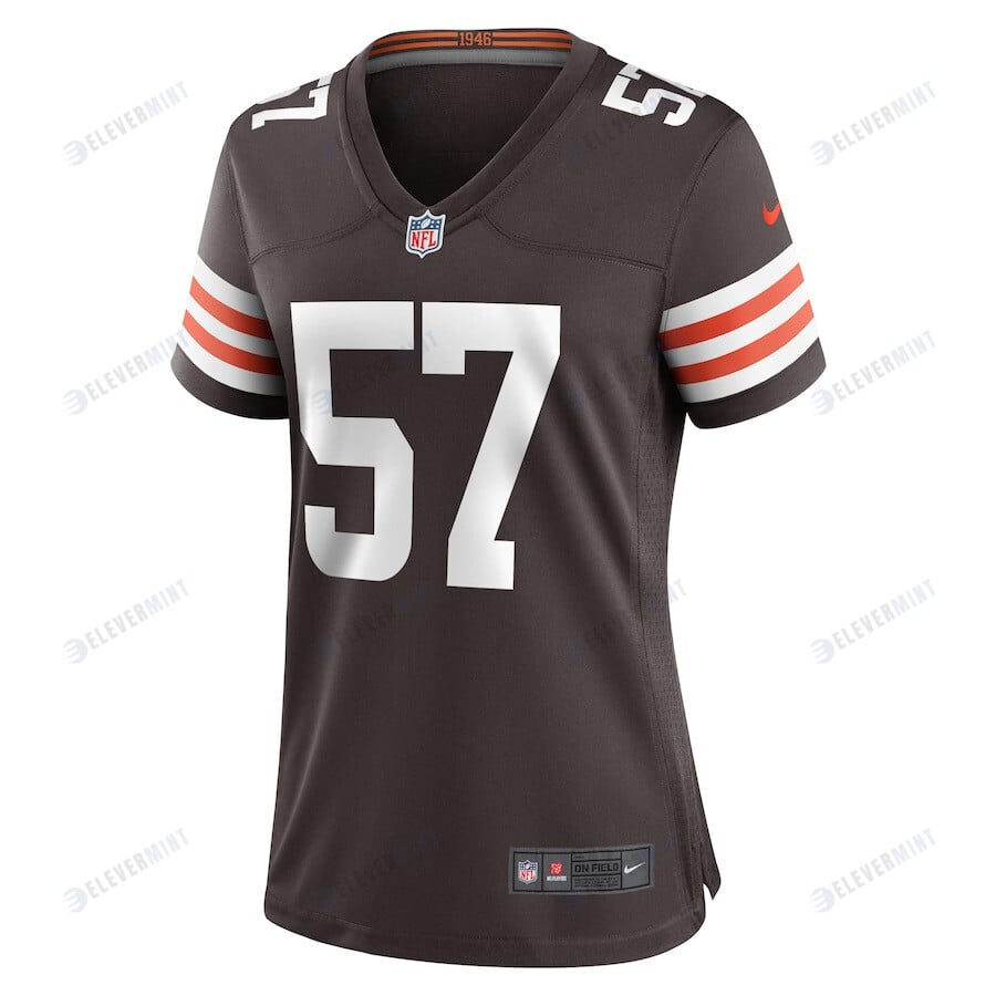 Isaiah McGuire 57 Cleveland Browns Women Team Game Jersey - Brown
