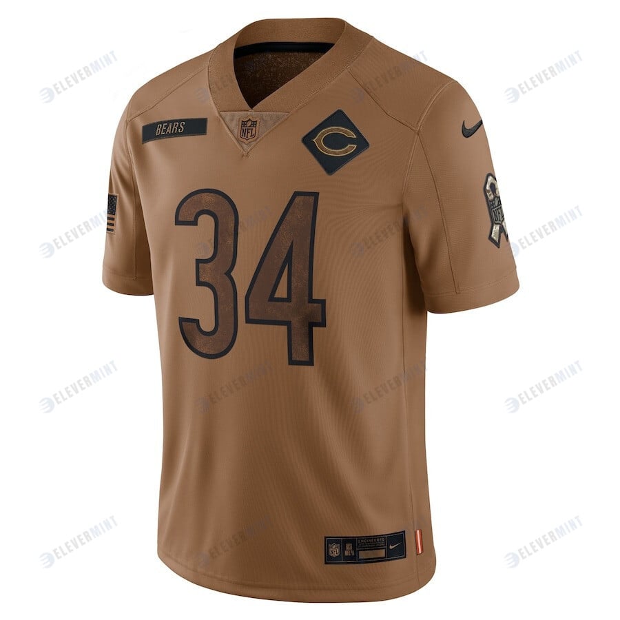 Walter Payton 34 Chicago Bears 2023 Salute To Service Limited Jersey - Brown