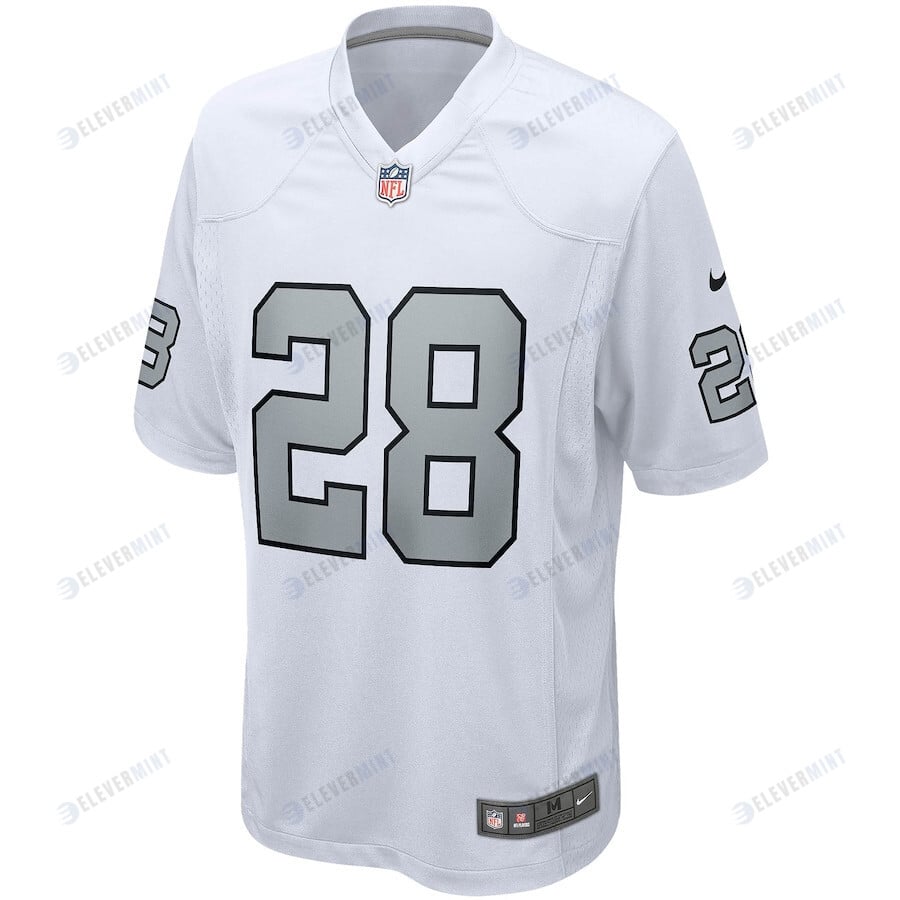 Josh Jacobs 28 Las Vegas Raiders Men Alternate Game Jersey - White