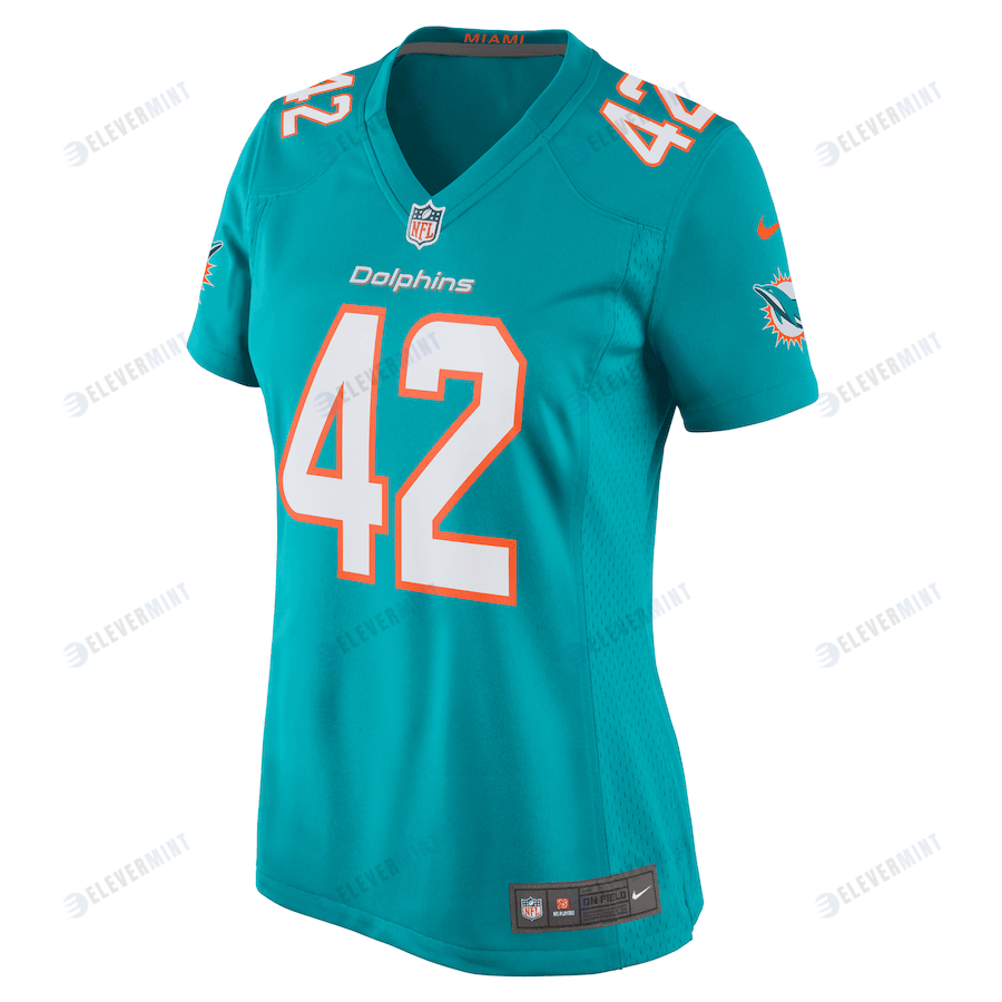 Alexander Johnson 42 Miami Dolphins Women Game Jersey - Aqua