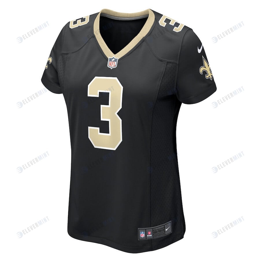 Jake Haener 3 New Orleans Saints Women's Game Jersey - Black