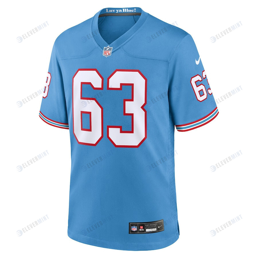 Mike Munchak 63 Tennessee Titans Oilers Throwback Alternate Game Men Jersey - Light Blue