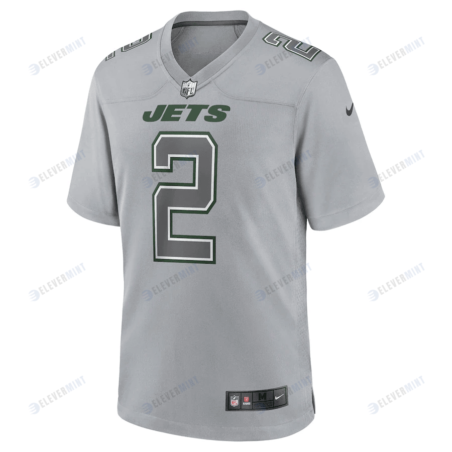 Zach Wilson 2 New York Jets Men Atmosphere Fashion Game Jersey - Gray