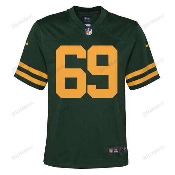 David Bakhtiari 69 Green Bay Packers 50s Classic YOUTH Game Jersey - Green & Gold