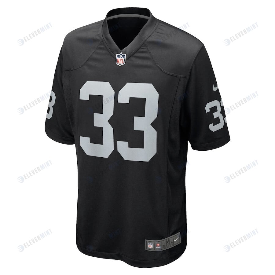 Roderic Teamer 33 Las Vegas Raiders Men Game Jersey - Black