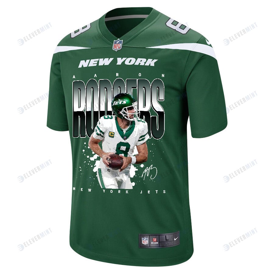 Aaron Rodgers 8 New York Jets Road to Greatness Men Game Jersey - Green