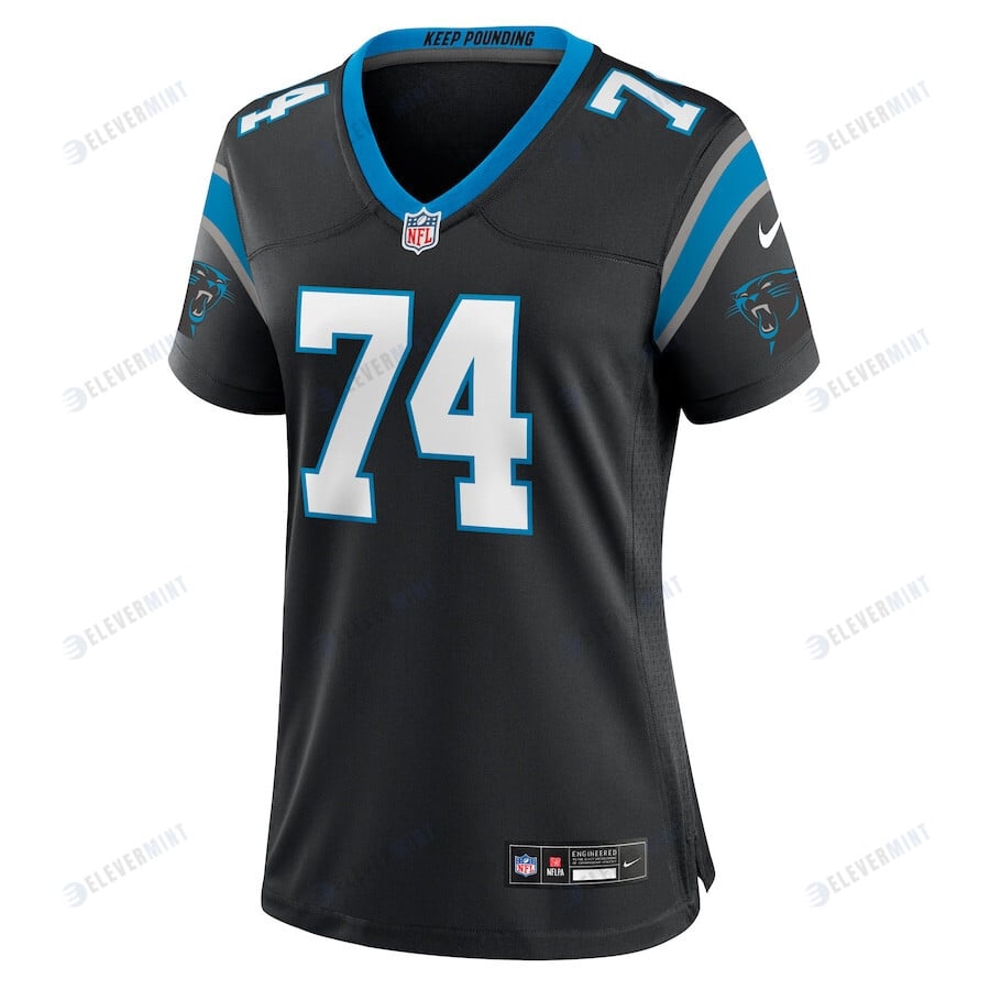 David Sharpe 74 Carolina Panthers Women Team Game Jersey - Black