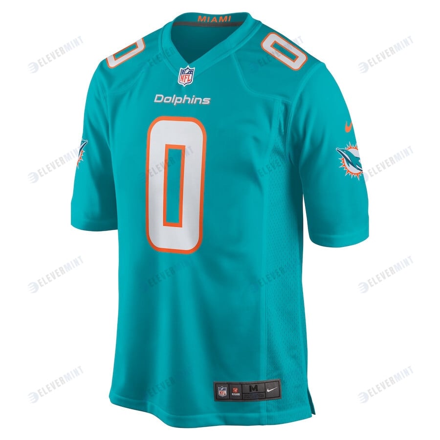 Braxton Berrios 0 Miami Dolphins Men Game Jersey - Aqua