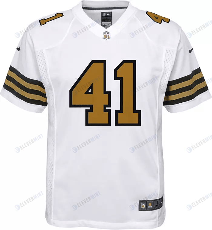 Alvin Kamara 41 New Orleans Saints YOUTH Game Jersey - White
