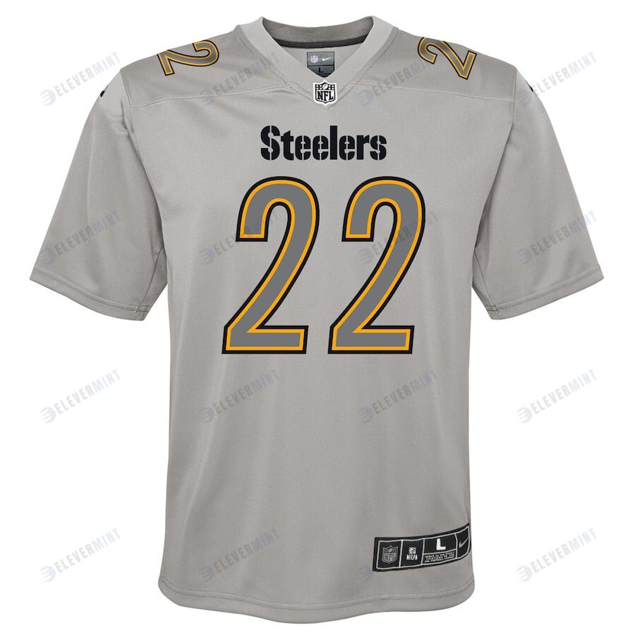 Najee Harris 22 Pittsburgh Steelers Youth Atmosphere Game Jersey - Gray