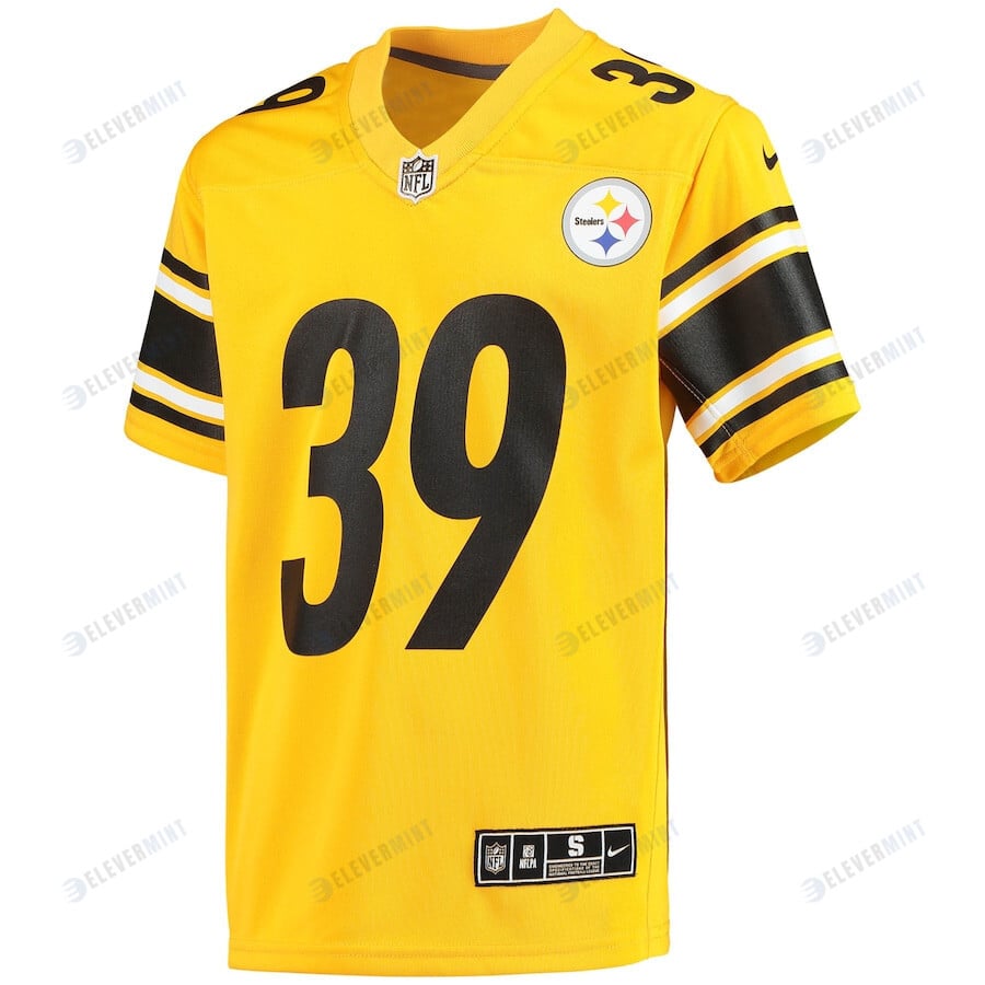 Minkah Fitzpatrick 39 Pittsburgh Steelers YOUTH Inverted Team Game Jersey - Gold
