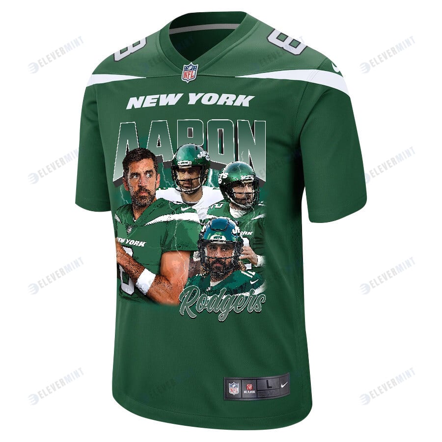 Aaron Rodgers 8 New York Jets Rocket Arm Game Jersey - Men, Green