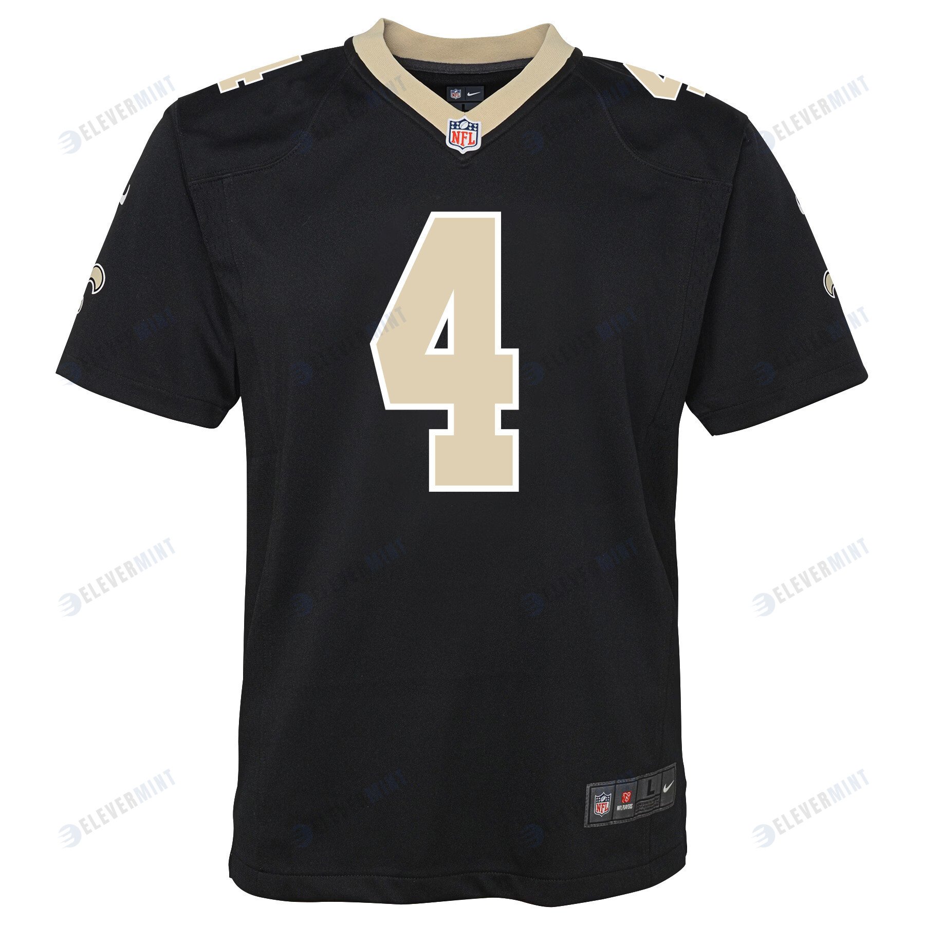 Derek Carr 4 New Orleans Saints Game Youth Jersey - Black