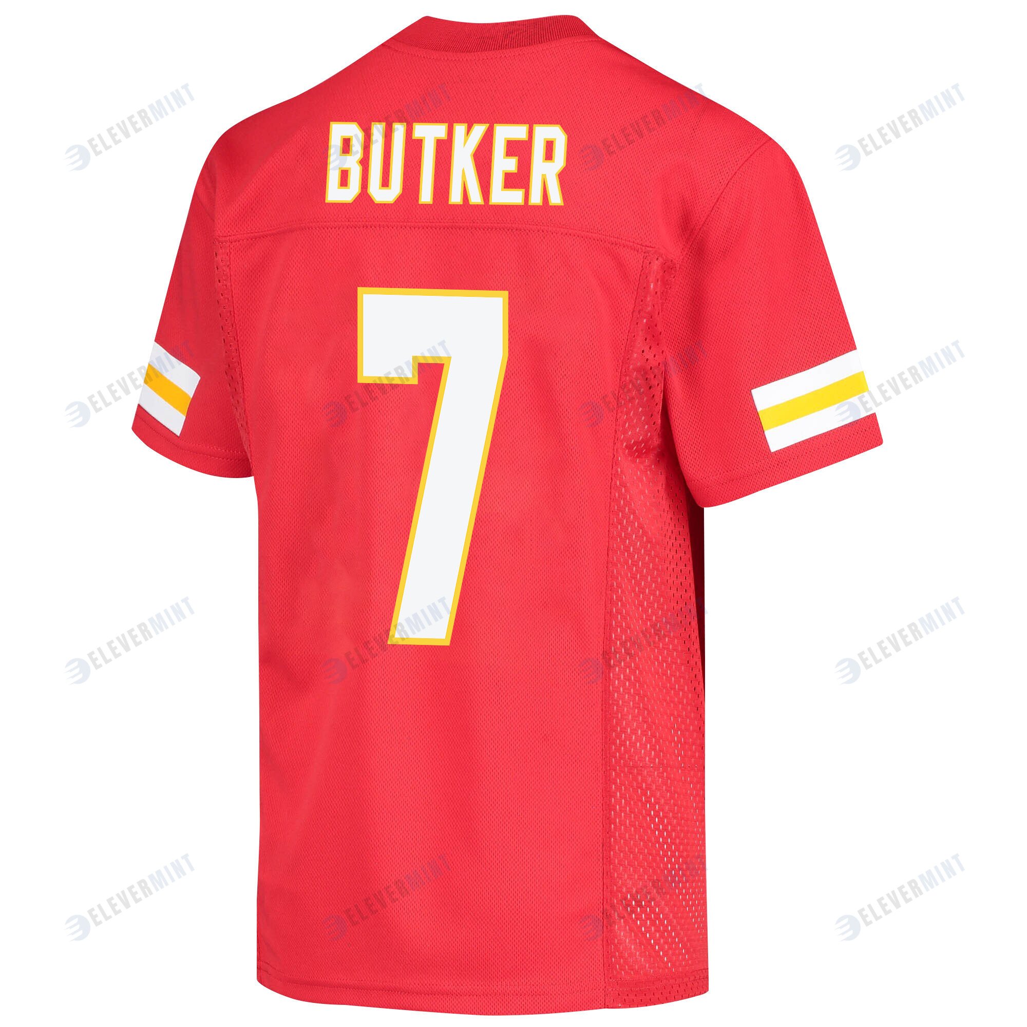 Harrison Butker 7 Kansas City Chiefs Super Bowl LVII Champions 3 Stars Youth Game Jersey - Red